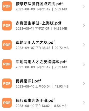 [学习资料] [转载搬运] 个人收藏的老书，赤脚医生手册，军地两用人才之友等 [6本+189m][百度盘]