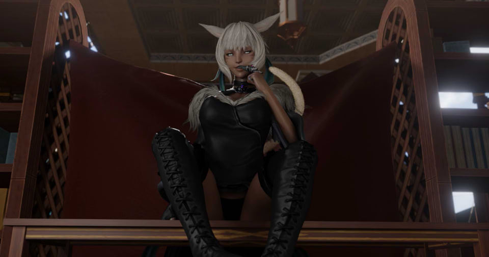 LazyProcrast 3月新作：Y'shtola 雅·修特拉-黑皮猫娘多姿势榨金 2K无修版