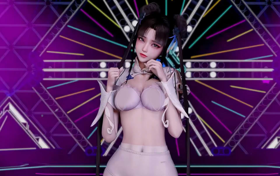 [VAM] 仙剑奇侠传-赵灵儿双马尾少女白丝连裤袜双管社保 4K无修版[1.5G]
