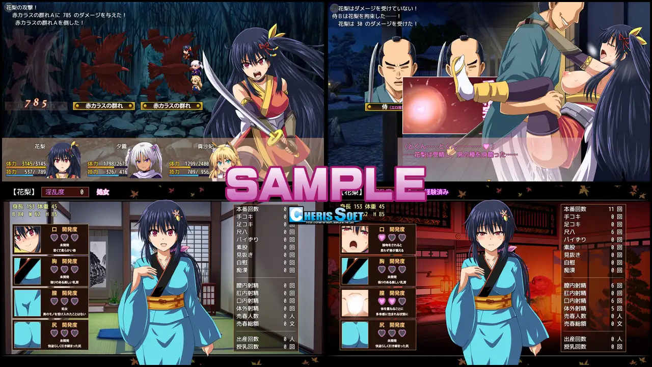 【RPG/汉化/口交/中出/多P/西瓜肚】女忍者花梨/くノ一花梨 V1.2【1.80G】