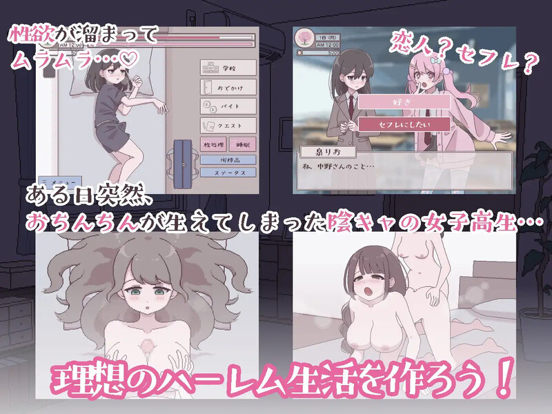 【互动SLG/日常后宫/动态/官中】扶她魅力生活 ～扶她阴角的后宫模拟～（ふたモテ生活 ～ふたなり陰キャのハーレムシミュレーション～）V1.0 AI汉化【1.10G】