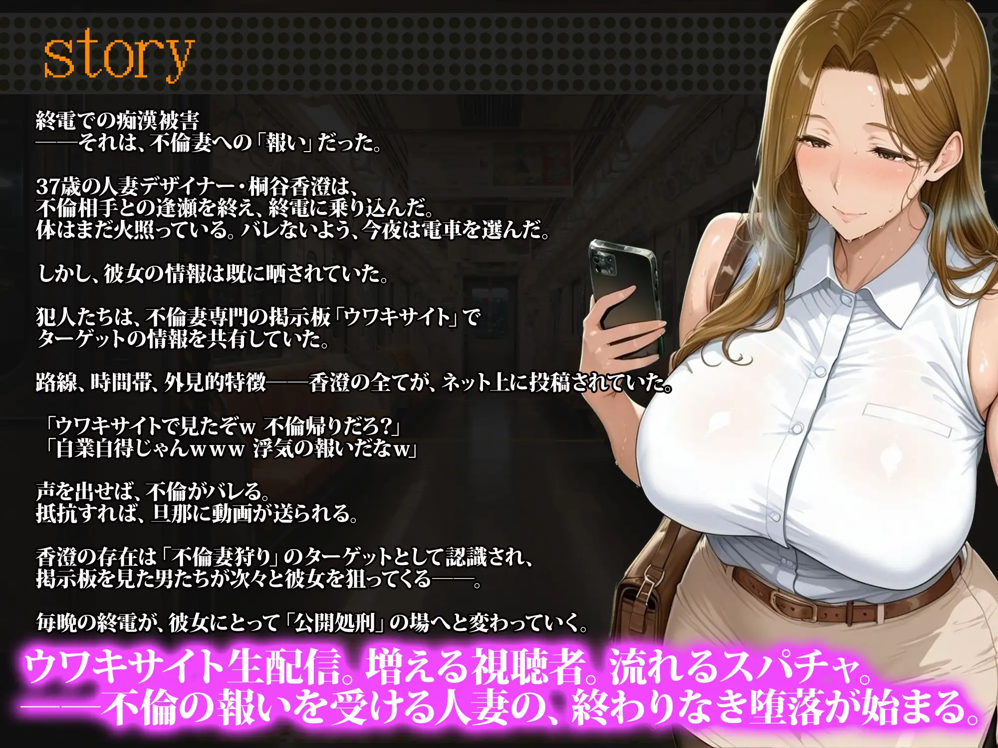 【SLG/NTR游戏】《痴汉电车完全再现～被爆料网站曝光的不伦母亲～》DL正式版，2月新作，900M，全CV