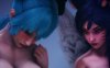 Monarchnsfw 4月新作：娑娜&阿狸-与大欧派女神超社保双飞 [新作/2.7G]